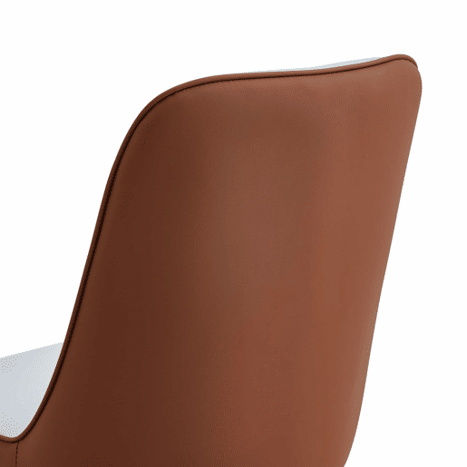Cadeiras de sala de jantar 2 unidades - modernas e simples com encosto em PU - cor combinada - cinza claro + castanho