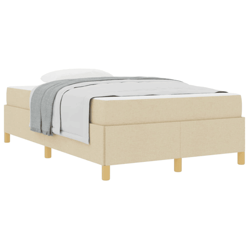 Estrutura da Cama de casal moderno com colchão - Creme 120 x 200 cm tecido