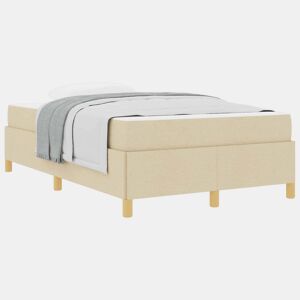 Estrutura da Cama de casal moderno com colchão - Creme 120 x 200 cm tecido
