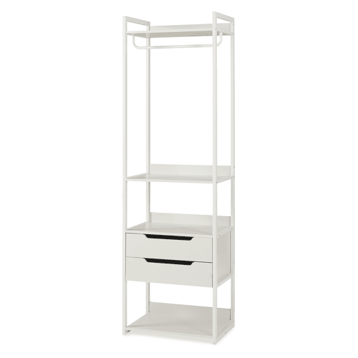 Bengaleiro de pé Jässaatka 1 varão 2 gavetas 4 prateleiras aço 200x61x40 cm Cinzento en.casa