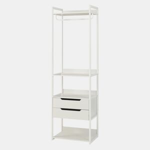 Bengaleiro de pé Jässaatka 1 varão 2 gavetas 4 prateleiras aço 200x61x40 cm Cinzento en.casa