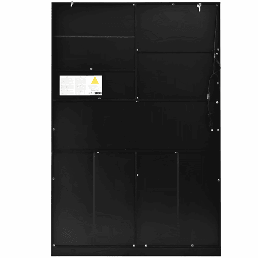 Armário de cozinha com vitrina LED 120,5 x 40 x 180 cm - 3 gavetas, 6 portas, prateleiras e espaço para micro-ondas - branco e preto Armário de cozinha com vitrina LED 120,5 x 40 x 180 cm - 3 gavetas, 6 portas, prateleiras e espaço para micro-ondas - branco e preto