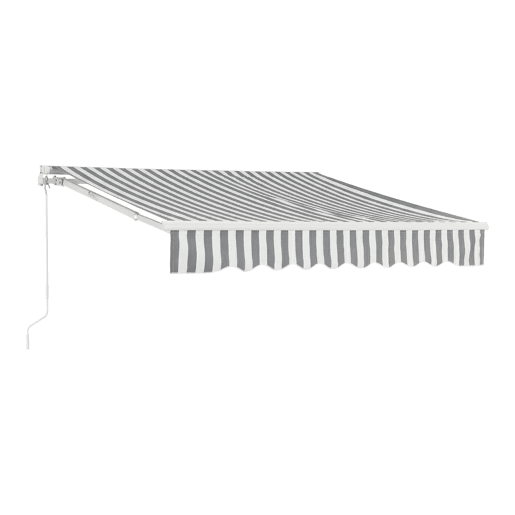 Toldo de braço rebatível Bitonto alumínio 250x200 cm cinzentobranco en.casa