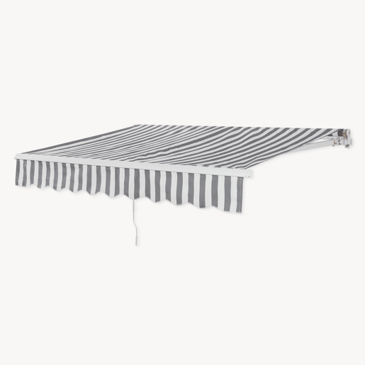 Toldo de braço rebatível Bitonto alumínio 250x200 cm cinzentobranco en.casa