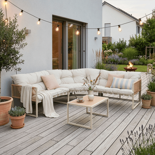 Conjunto de mobiliário de jardim Karg mesa + sofá Bege Rotim casa.pro Conjunto de mobiliário de jardim Karg mesa + sofá Bege Rotim casa.pro