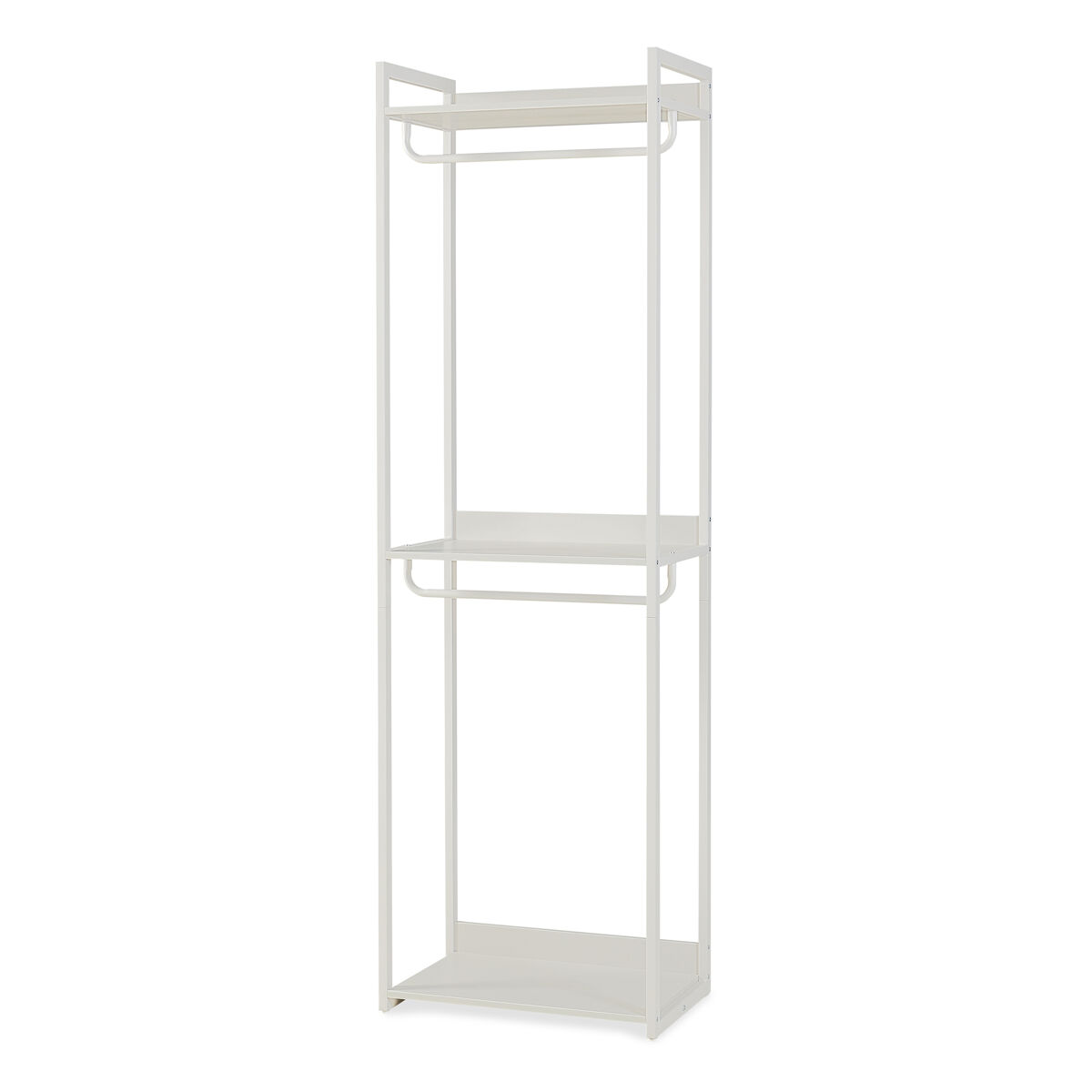 Perchero burro jässaatka con 2 barras y 3 estantes 200x61x40 cm - gris [en.casa]