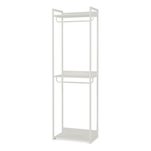 Bengaleiro de pé Jässaatka 2 varões 3 prateleiras aço 200x61x40 cm Cinzento en.casa