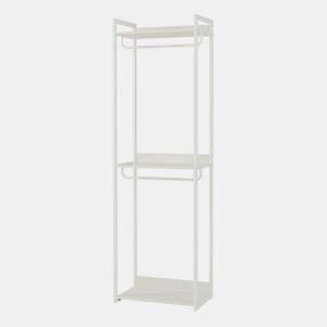 Bengaleiro de pé Jässaatka 2 varões 3 prateleiras aço 200x61x40 cm Cinzento en.casa
