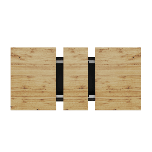 Mesa extensível 110x80x75 cm - Com LED, madeira, extensível até 140 cm, para 6 pessoas