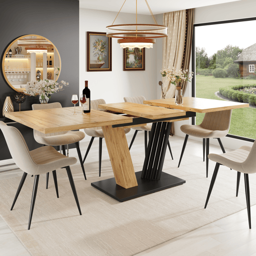 Mesa extensÃvel 120160 x 80 x 76 cm - Mesa de cozinha e sala com pernas em forma de asa - Cor madeira Mesa extensÃvel 120160 x 80 x 76 cm - Mesa de cozinha e sala com pernas em forma de asa - Cor madeira