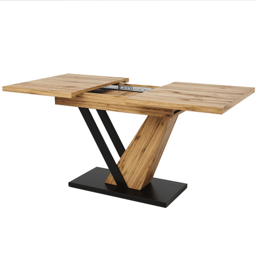 Mesa extensível 120u2013160 x 75 x 75,5 cm - Mesa de cozinha e sala de jantar - Com veios de madeira - Cor madeira