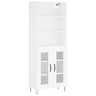 Armário alto - Bufete - Móvel de apoio 69,5x34x180 cm derivados de madeira branco pt625