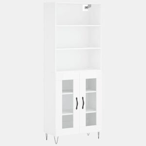 Armário alto - Bufete - Móvel de apoio 69,5x34x180 cm derivados de madeira branco pt625
