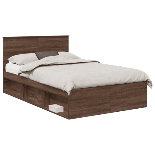 Estrutura da Cama de casal moderno com cabeceira Carvalho Marrom 120 x 190 cm