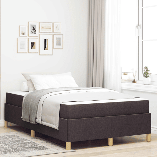 Estrutura da Cama de casal moderno com colchão Marrom Escuro 120 x 200 cm tecido