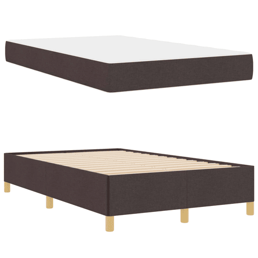 Estrutura da Cama de casal moderno com colchão Marrom Escuro 120 x 200 cm tecido