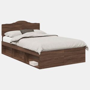 Estrutura da Cama de casal moderno com cabeceira Carvalho Marrom 120 x 190 cm