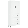 Armário alto - Bufete - Móvel de apoio 69,5x34x180 cm derivados de madeira branco pt655