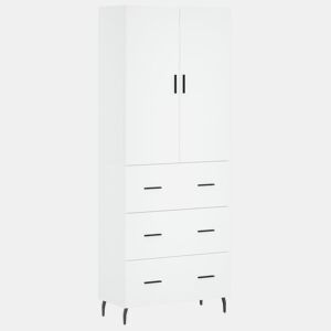 Armário alto - Bufete - Móvel de apoio 69,5x34x180 cm derivados de madeira branco pt655
