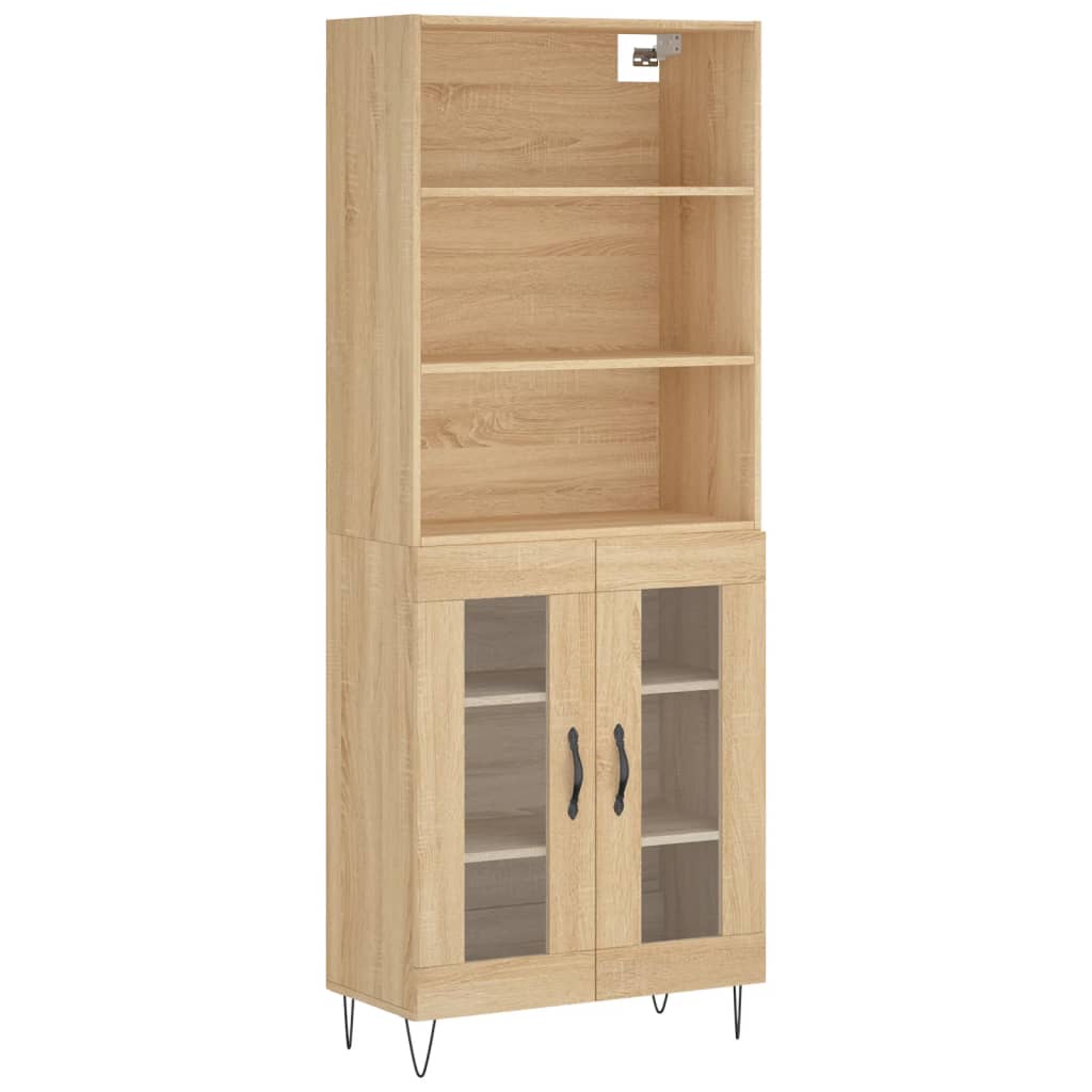 Aparador alto - Mueble de almacenamiento 2 pcs 69 Marrón