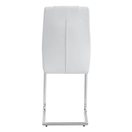 Cadeiras de sala de jantar 4 unidades - Estilo escandinavo, PU, encosto em malha, pernas metálicas antiderrapantes - Branco+Prata