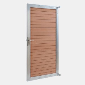 Portão de jardim Segovia 180x90 cm com chaves WPC Castanho neu.holz