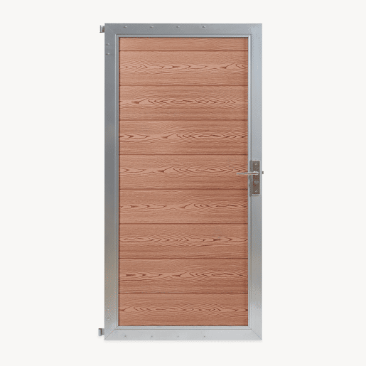 Portão de jardim Segovia 180x90 cm com chaves WPC Castanho neu.holz