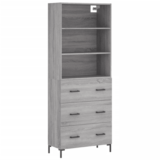 Armário alto - Bufete - Móvel de apoio 69,5x34x180 cm derivados de madeira sonoma cinza pt1065 Armário alto - Bufete - Móvel de apoio 69,5x34x180 cm derivados de madeira sonoma cinza pt1065