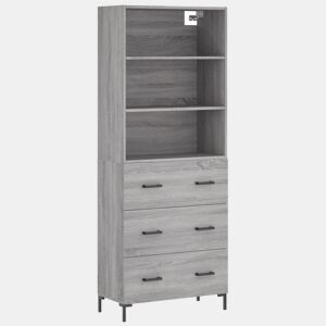 Armário alto - Bufete - Móvel de apoio 69,5x34x180 cm derivados de madeira sonoma cinza pt1065