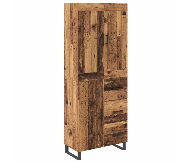 Aparador alto - mueble de almacenamiento con cajón madera vieja 69,5 x 34 x 180 cm es415