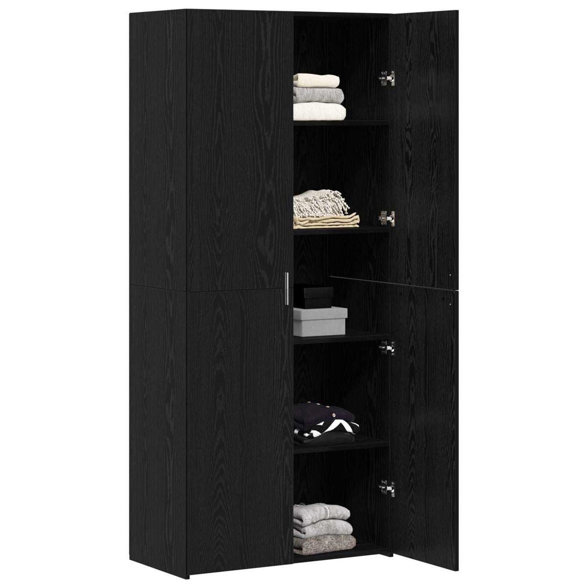 Aparador alto - mueble de almacenamiento 2 pcs roble negro 80 x 42 x 185 cm es258