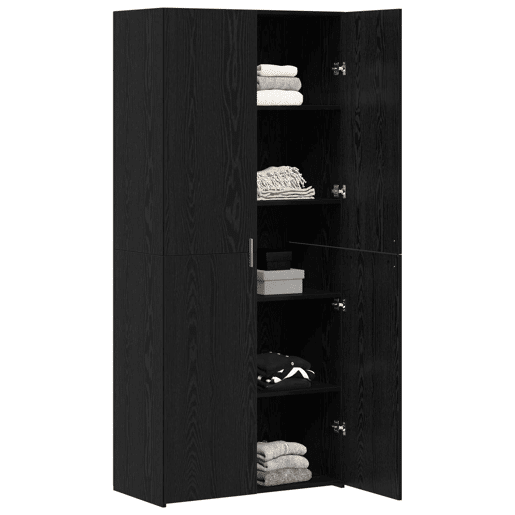 Aparador - Bufete - Móvel de apoio 2 pcs Carvalho Preto 80 x 42 x 185 cm pt258