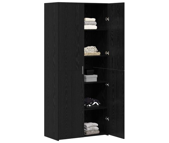 Aparador alto - mueble de almacenamiento 2 pcs roble negro 80 x 42 x 185 cm es258