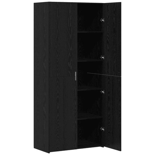Aparador - Bufete - Móvel de apoio 2 pcs Carvalho Preto 80 x 42 x 185 cm pt258
