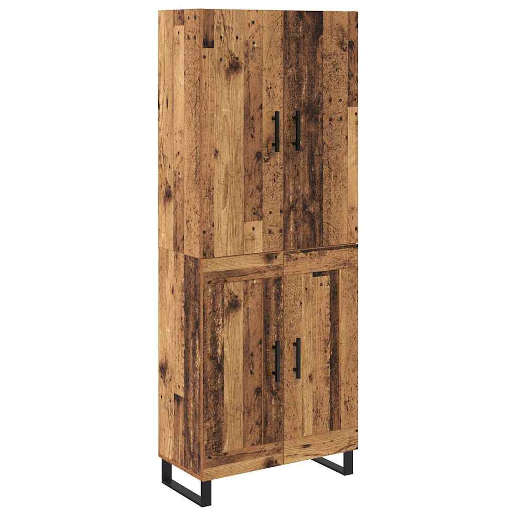 Aparador alto - mueble de almacenamiento 2 pcs madera envejecida 69,5 x 34 x 180 cm es144