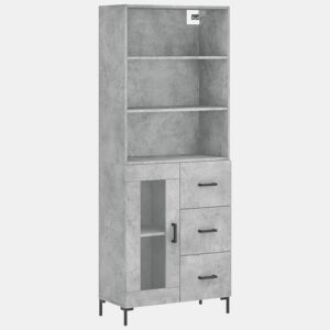 Armário alto - Bufete - Móvel de apoio 69,5x34x180 cm derivados de madeira cinza cimento pt876