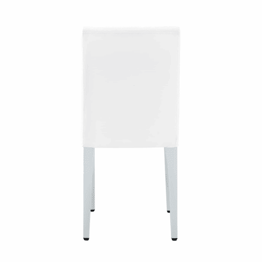 Cadeiras de sala de jantar 4 unidades - Luxo leve, pernas metálicas prateadas - Branco+Prata