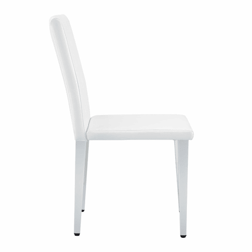 Cadeiras de sala de jantar 4 unidades - Luxo leve, pernas metálicas prateadas - Branco+Prata
