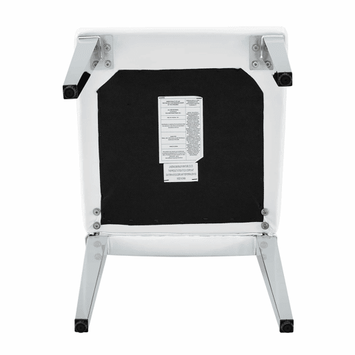 Cadeiras de sala de jantar 4 unidades - Luxo leve, pernas metálicas prateadas - Branco+Prata