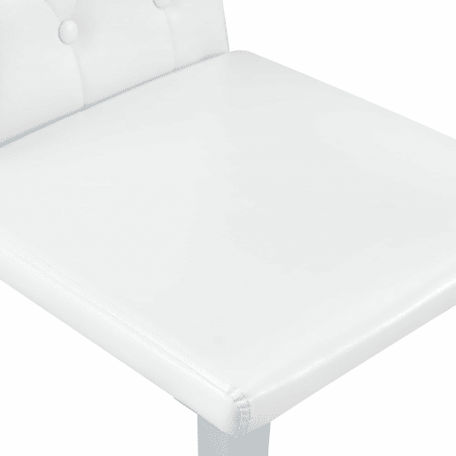 Cadeiras de sala de jantar 4 unidades - Luxo leve, pernas metálicas prateadas - Branco+Prata