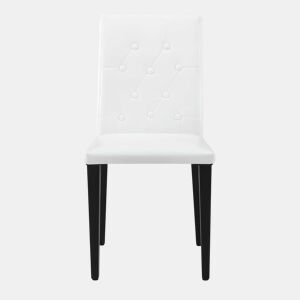 Cadeiras de sala de jantar 4 unidades - Luxo leve, pernas de metal preto versáteis - Branco+Preto