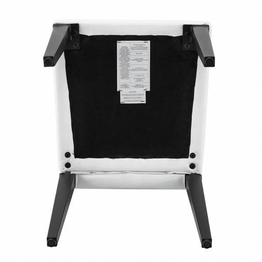 Cadeiras de sala de jantar 4 unidades - Luxo leve, pernas de metal preto versáteis - Branco+Preto