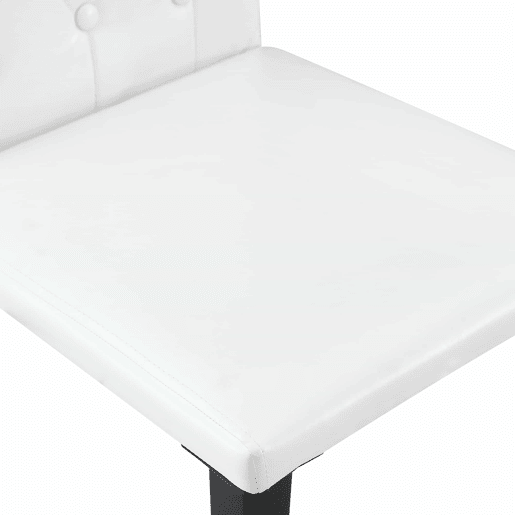 Cadeiras de sala de jantar 4 unidades - Luxo leve, pernas de metal preto versáteis - Branco+Preto