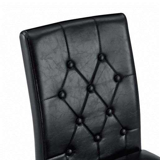 Conjunto de 4 cadeiras de jantar - Design elegante com pernas metálicas douradas - Preto e dourado