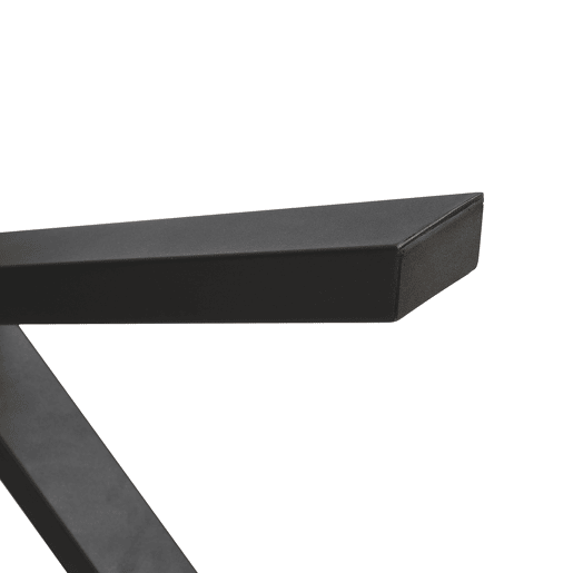 Mesa de jantar 140x80 cm - design moderno com pernas cruzadas - cinza e preto
