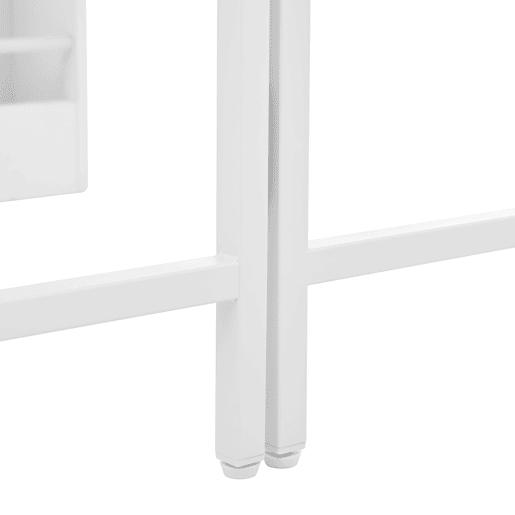 Mesa de bar moderna giratória 360° - Mesa extensível com arrumação e porta de vidro - Branco