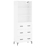 Armário alto - Bufete - Móvel de apoio 69,5x34x180 cm derivados de madeira branco pt630