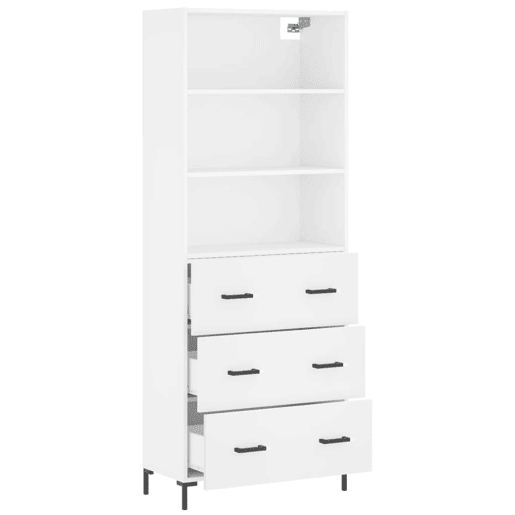 Armário alto - Bufete - Móvel de apoio 69,5x34x180 cm derivados de madeira branco pt630