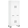 Armário alto - Bufete - Móvel de apoio 69,5x34x180 cm derivados de madeira branco pt731