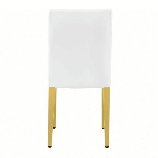 Cadeiras de sala de jantar 4 unidades - Luxo leve, metal dourado brilhante - Branco+Dourado